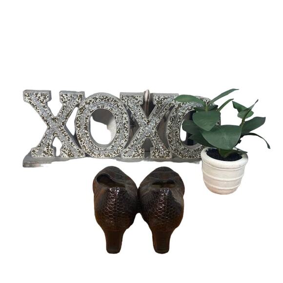 Enzo Molteni Brown Patchwork Tortoise Block Heel Slip On Shoe Women SZ 5.5 - Picture 6 of 11